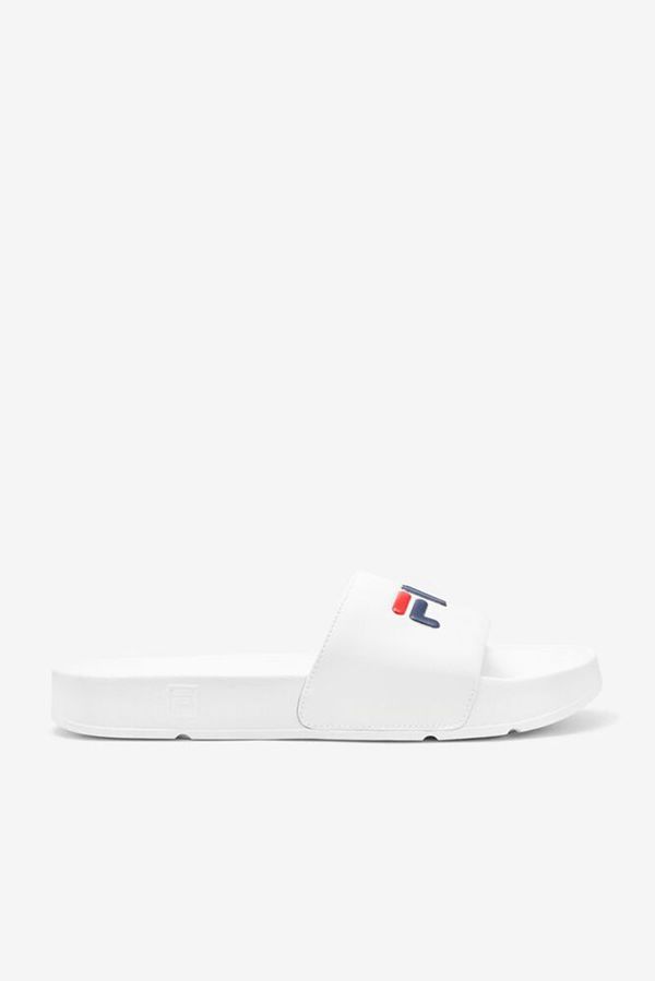 Slides Fila Homem Branco/Azul Marinho/Vermelhas - Fila Drifter Outlet Portugal,NWJB-59682